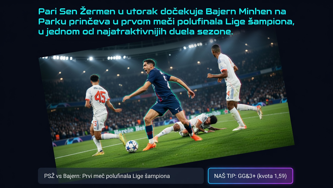 Pari Sen Žermen u utorak dočekuje Bajern Minhen na Parku prinčeva u prvom meču polufinala Lige šampiona, u jednom od najatraktivnijih duela sezone.