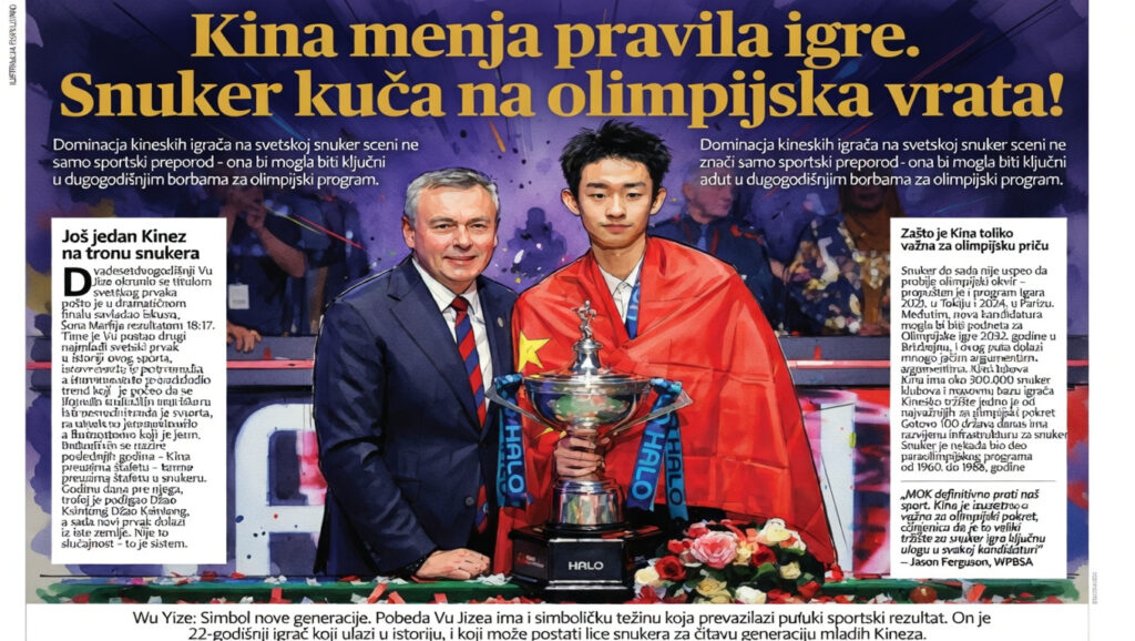 Kina menja pravila igre. Snuker kuca na olimpijska vrata!