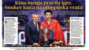 Kina menja pravila igre. Snuker kuca na olimpijska vrata!
