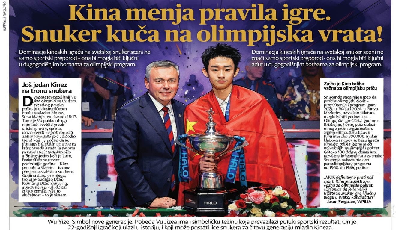 Kina menja pravila igre. Snuker kuca na olimpijska vrata!
