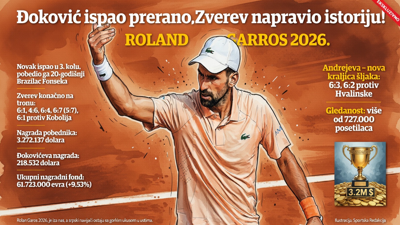 Đoković ispao prerano, Zverev napravio istoriju!
