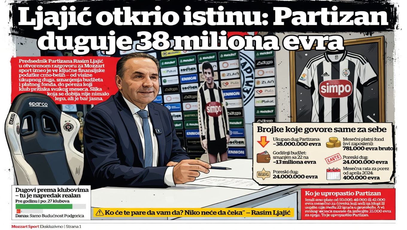 Ljajić otkrio istinu: Partizan duguje 38 miliona evra