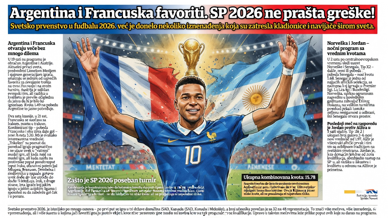 Argentina i Francuska favoriti. SP 2026 ne prašta greške!